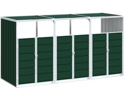 vidaXL - Containerberging - voor - 3 - containers - 216x81x115 - cm - staal - groen