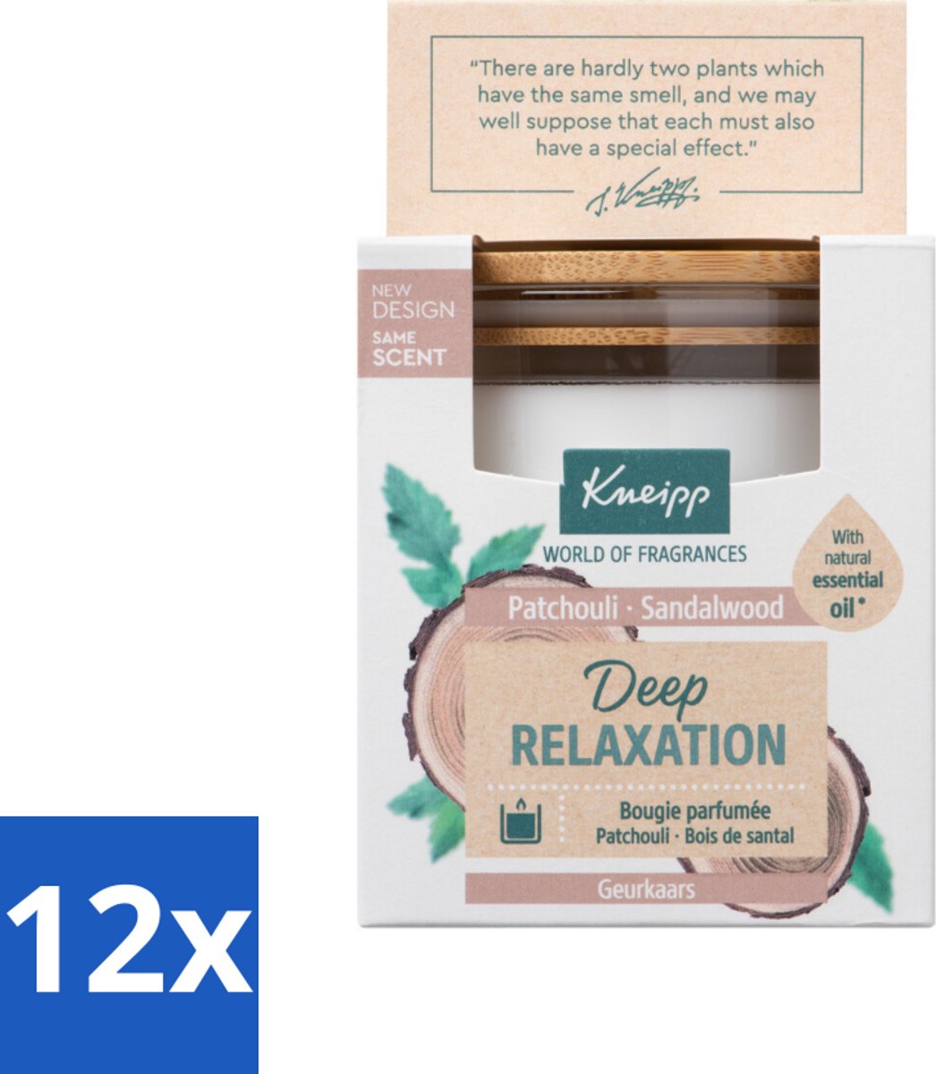 Kneipp - Geurkaars - Deep Relaxation - Sandelhout & Patchouli - 20 branduren - Voordeelver