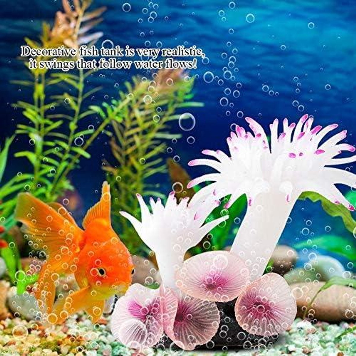Provento - Kunstmatige Koraal Planten voor Aquarium Decoratie met Simulatie Siliconen - Wit