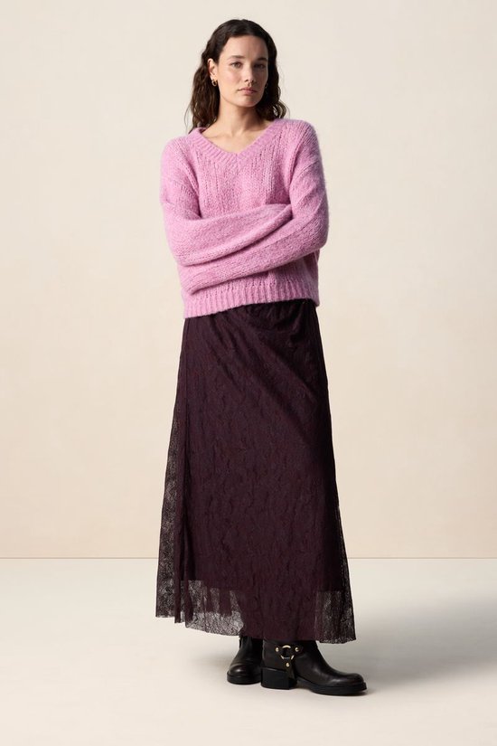 Paarse Kanten Maxi Rok
