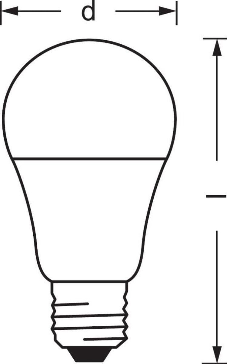 LEDVANCE LED lamp - Lampvoet: E27 - Warm wit - 27-- K - 9 W - SMART+ Classic Dimmable