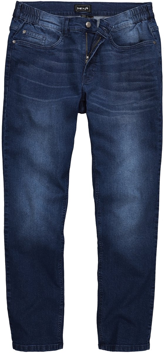 Men Plus - Heren - Jeans denim buikvriendelijk regular fit 5-pocket - Blauw denim - Maat 56