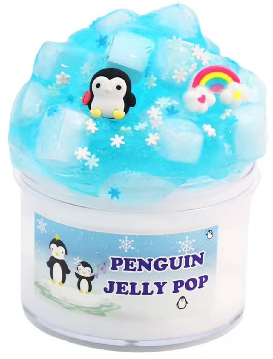 Blue Penguin Jelly Pop Slime - Slime Pot - Ready-made Slime - Slime for kids
