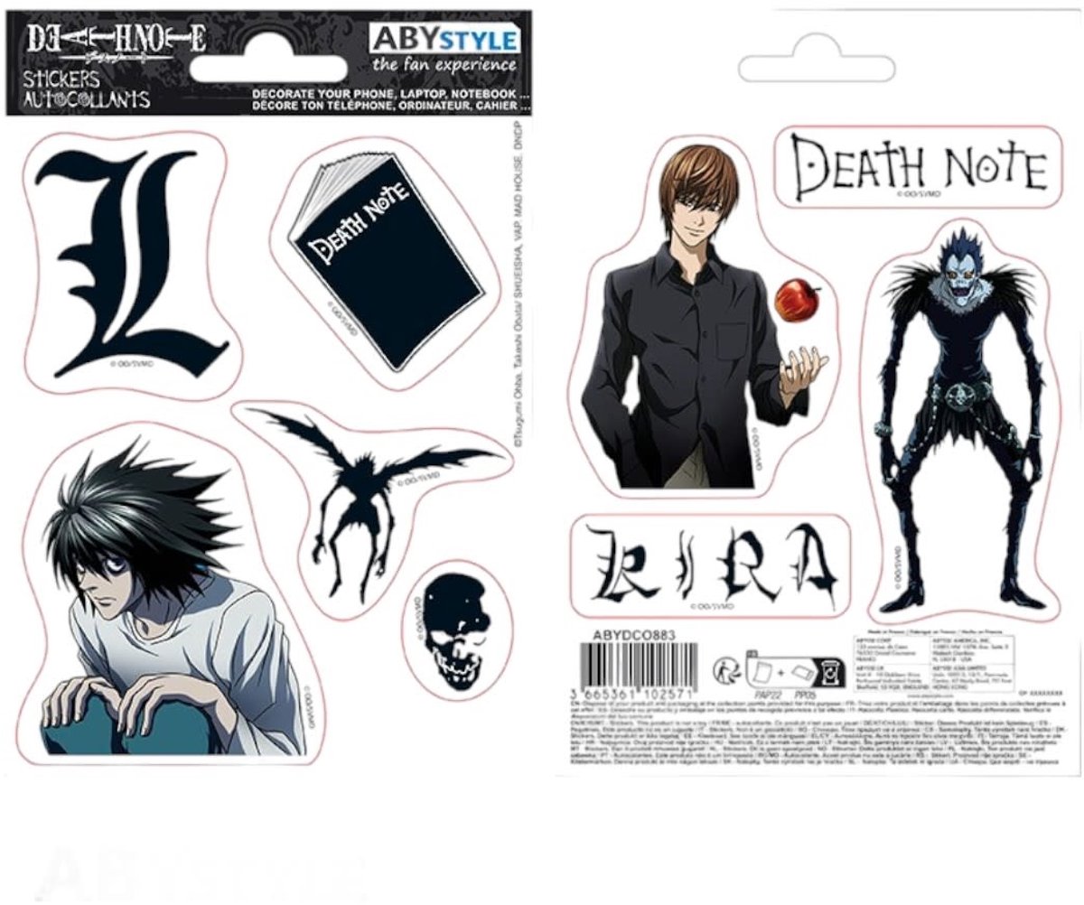 ABYSTYLE Death note - stickers - 16x11cm/ 2 sheets - "death note icons" afbeelding