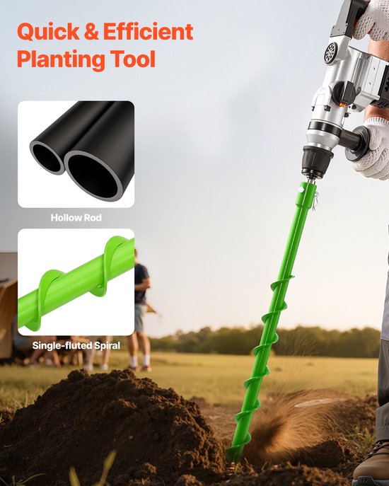 VEVOR Grondboor voor Boormachine 4x79cm Paalboor Tuinboor 20mm Adapter van Merkloos	 — afbeelding 3