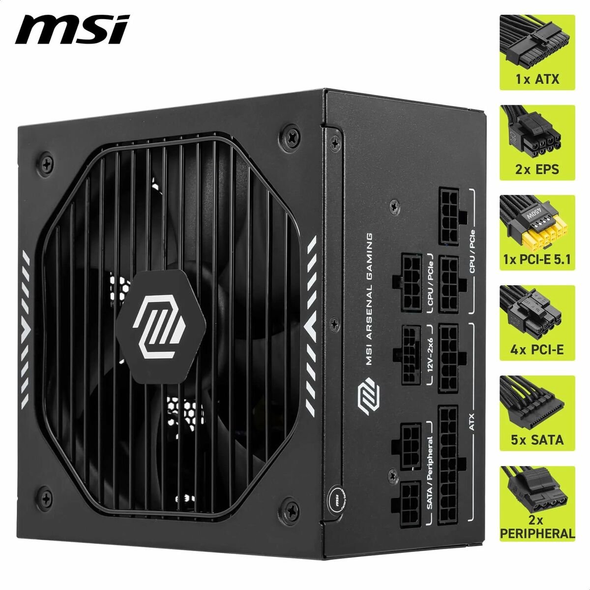 Msi 306-7Zp1B11-Ce0 750 W 80 Plus Gold Atx - afbeelding 3