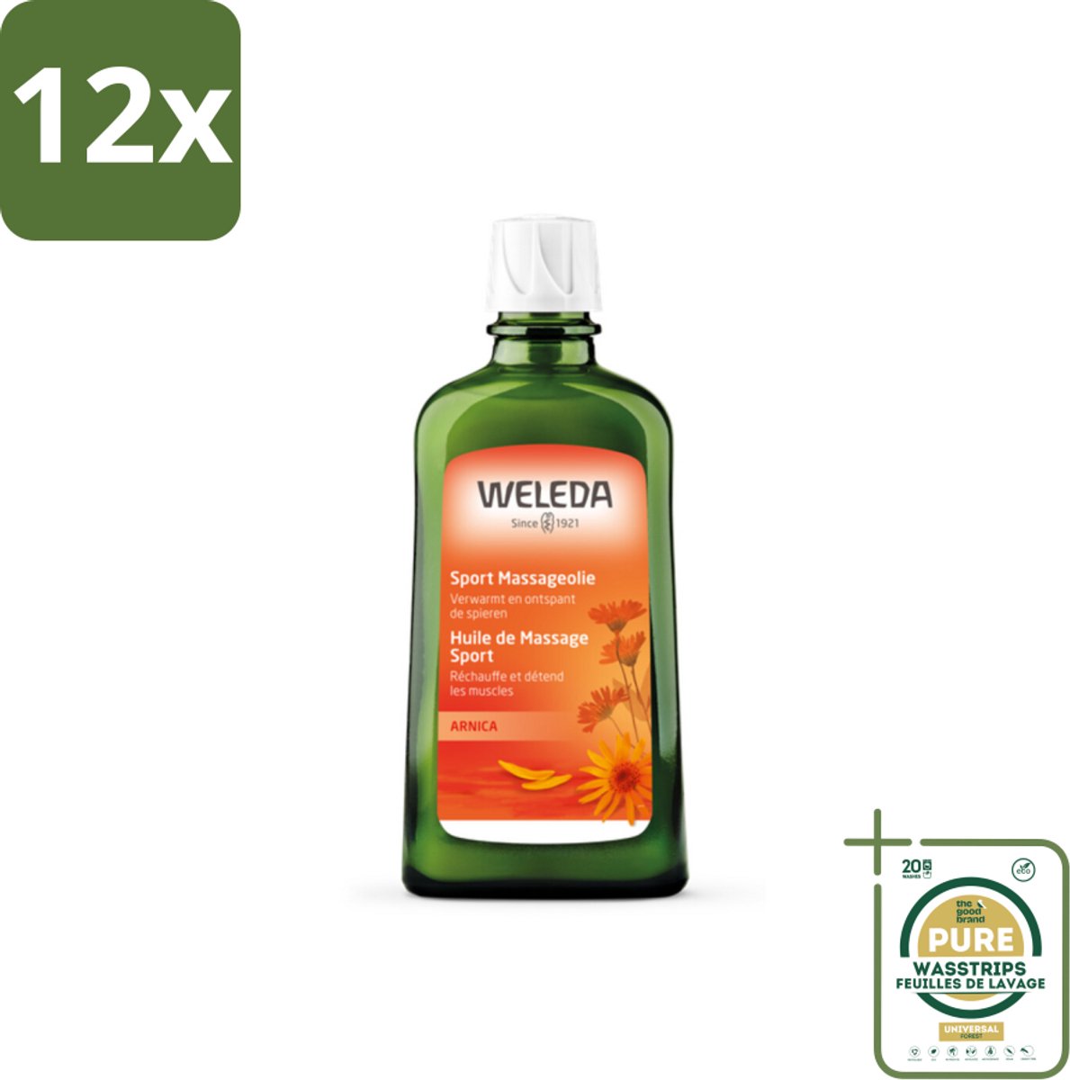 WELEDA - Massageolie Sport - Arnica - 200 ml - Voordeelverpakking - 12 stuks - Spierherstel - Arnica
