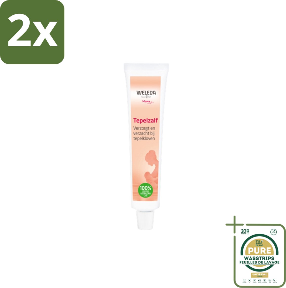 WELEDA - Tepelzalf - Mama & Baby - 25 g - Voordeelverpakking - 2 stuks - Tepelkloven - Gevoelige tepels