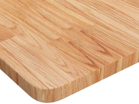 vidaXL - Tafelblad - vierkant - 90x90x2,5 - cm - massief - eiken - lichtbruin