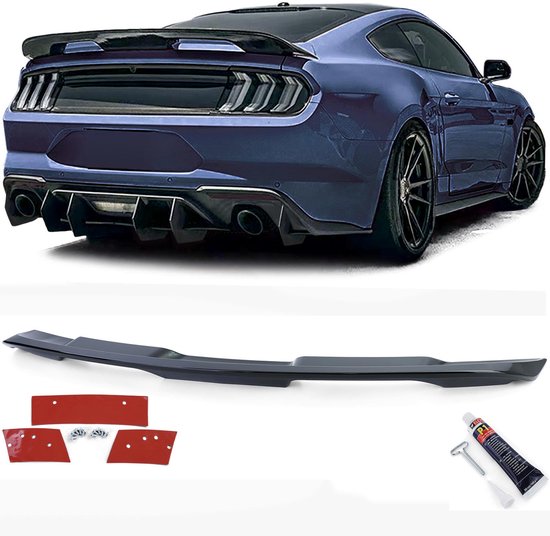 Aileron arrière pour Ford Mustang Coupé 2014-2020 Performance 500 Zwart brillant , Kit de montage et Colle Elch Pro P1 inclus.