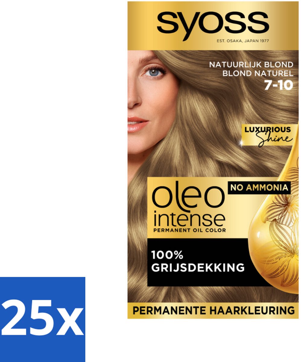 Syoss Oleo Intense - Haarverf - 7-10 - Natuurlijk Blond - 115ml x 25