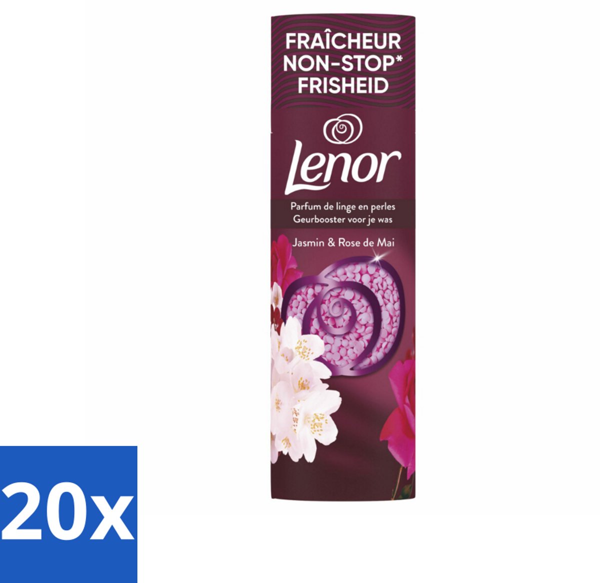 20 x Lenor - Geurbooster - Jasmijn & Rose de Mai - Non-Stop Frisheid - 19 Wasbeurten - Geurbooster - Wasgeur - Jasmijn En Rose De Mai - Wasgeurparfum - Wasgeurparfum 19 Wasbeurten