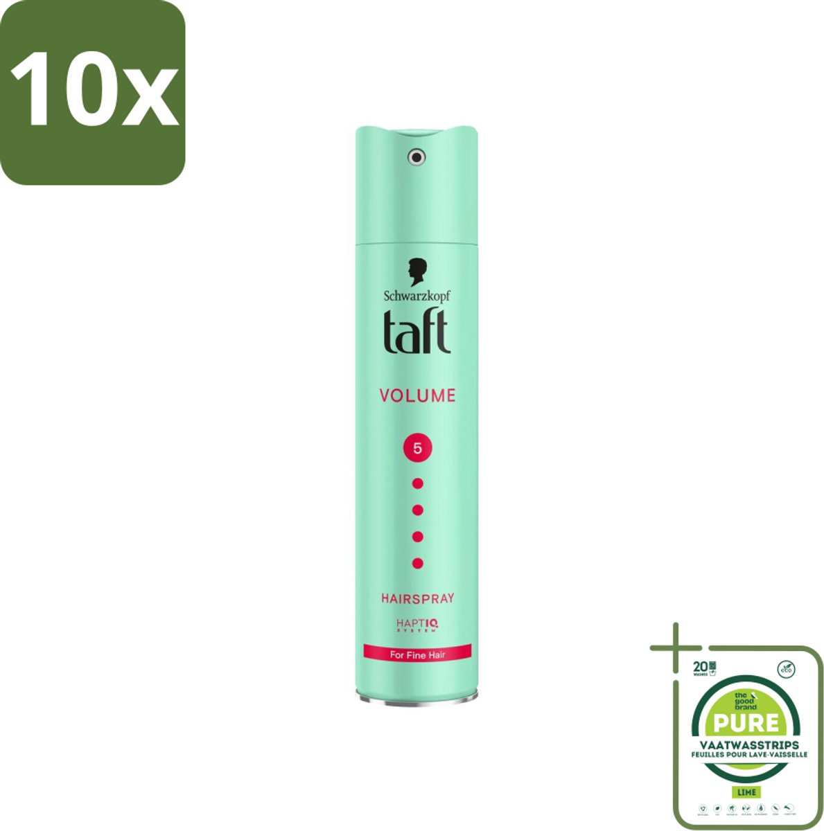 10 x Taft - Volume 5 - Haarspray - Volumineuze hold - 250 ml - Grootverpakking - Haarspray Volume - Taft Haarspray - Volume Spray - Haar Fixeren - Haar Styling