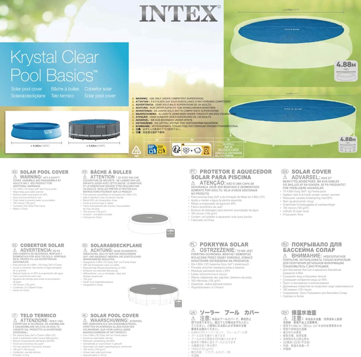 Intex Solar Pool Cover - Easy Set® & Frame Zwembad Ø 488 cm — afbeelding 11