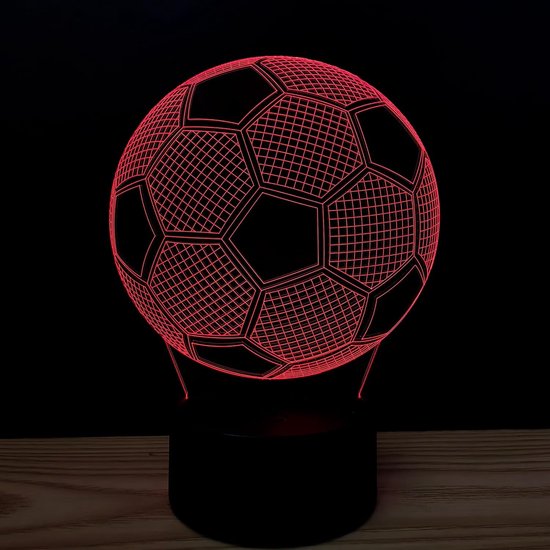 1 stuk voetbal 3D optische illusie nachtlampje - veelkleurig ontwerp - tafellamp voor thuisdecoratie - kindervakantie cadeaulamp - 170 * 4 * 215 mm - geschikt voor thuisdecoratie en vakantiecadeaus - veelkleurig — afbeelding 2