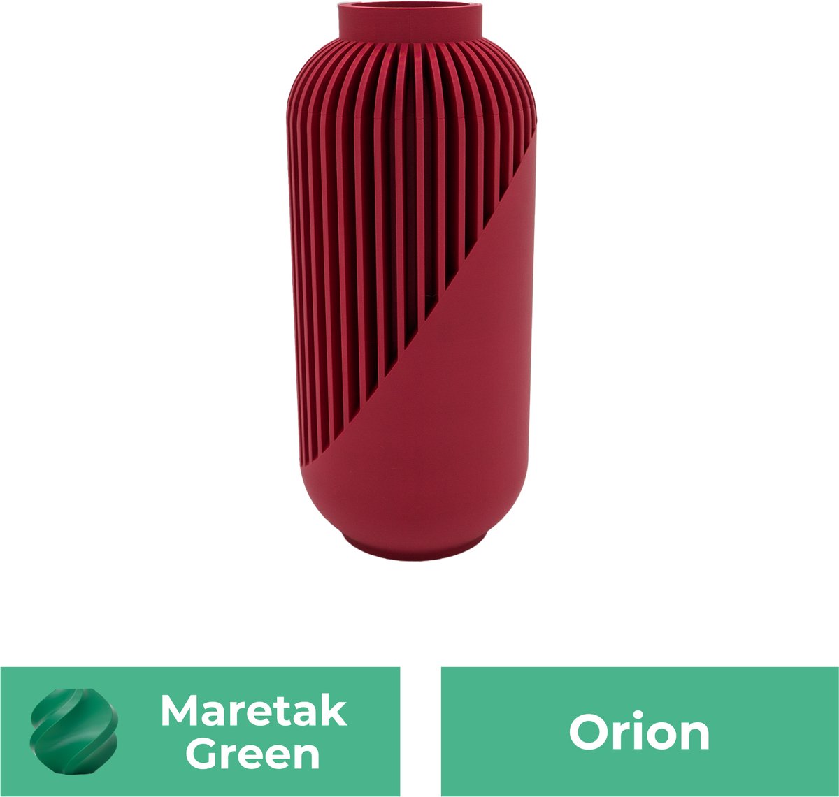 Lovora Orion moderne vaas – Decoratieve vaas - Maretak Groen - 3d geprinte vaas – geschikt voor droogbloemen - 25CM