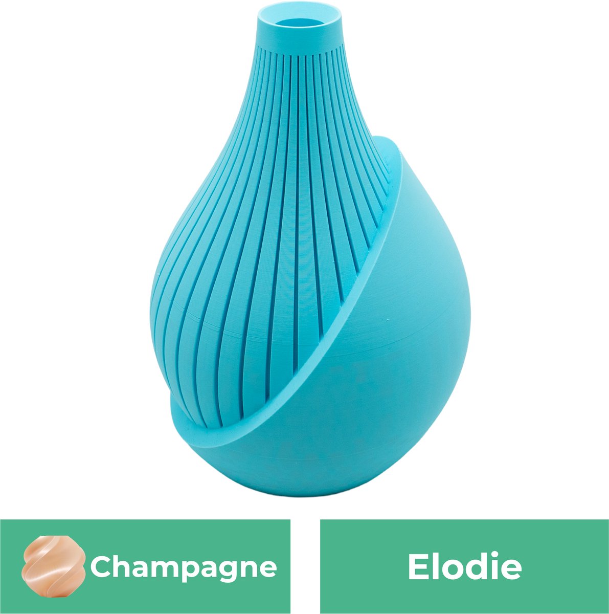 Lovora Elodie moderne vaas – Decoratieve vaas - Champagne - 3d geprinte vaas – geschikt voor droogbloemen - 30CM