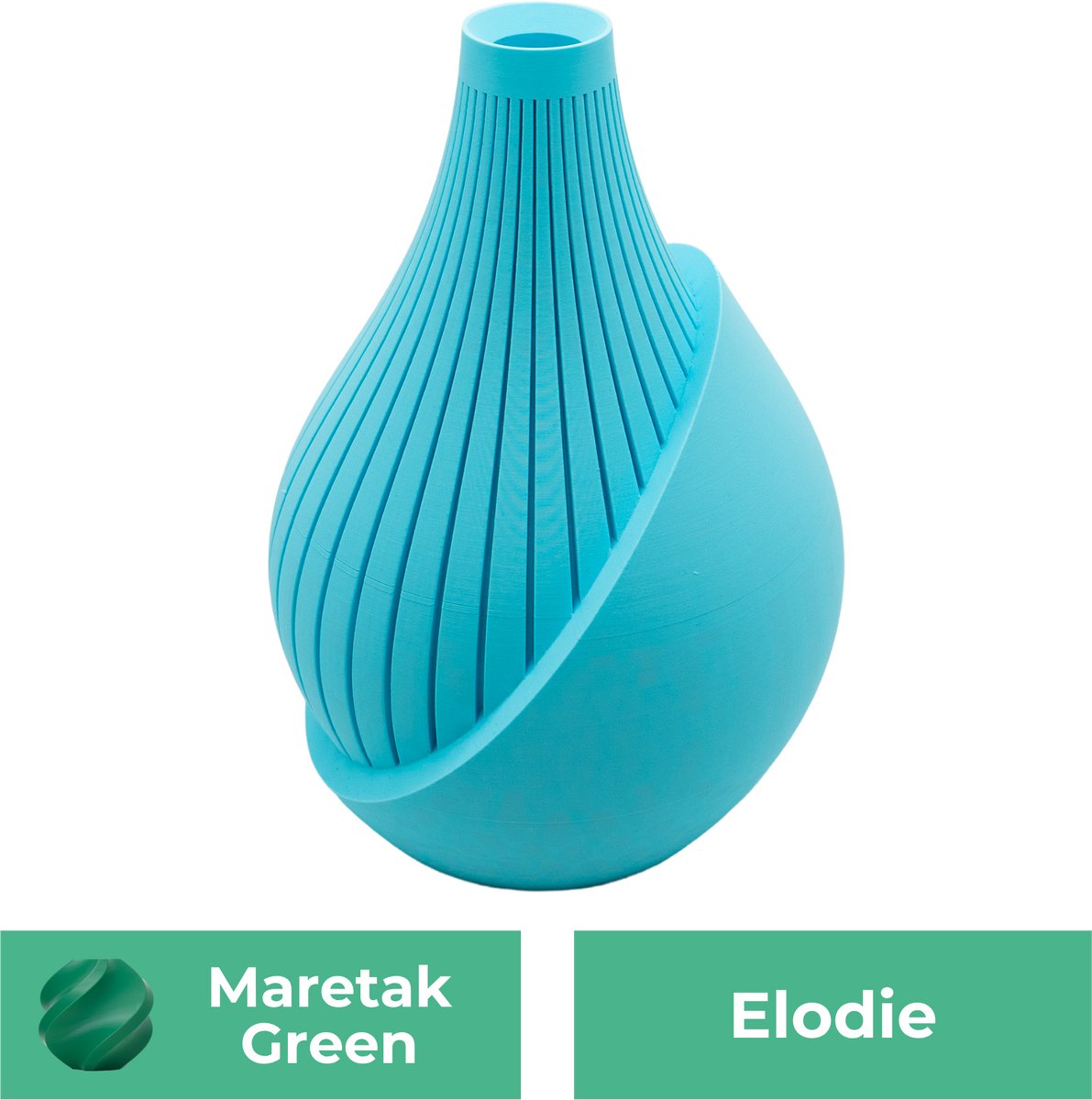 Lovora Elodie moderne vaas – Decoratieve vaas - Maretak Groen - 3d geprinte vaas – geschikt voor droogbloemen - 30CM