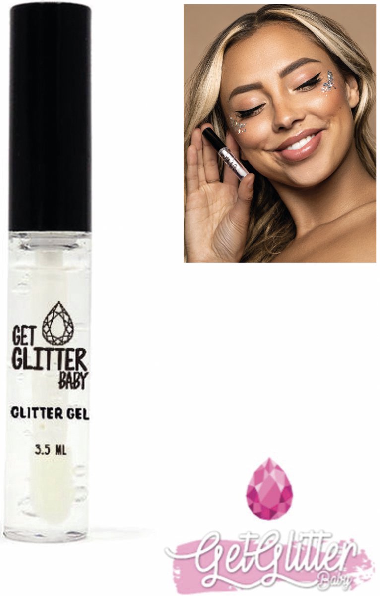 GetGlitterBaby® - Glittergel Glitter Gel Glue Huidlijm met Kwast | Huid Lijm Chunky Festival Glitters Huid Lijm | Gezicht en Lichaam Glitterlijm | voor Face and Body Jewels — cadeau in Verzorging - foto 2
