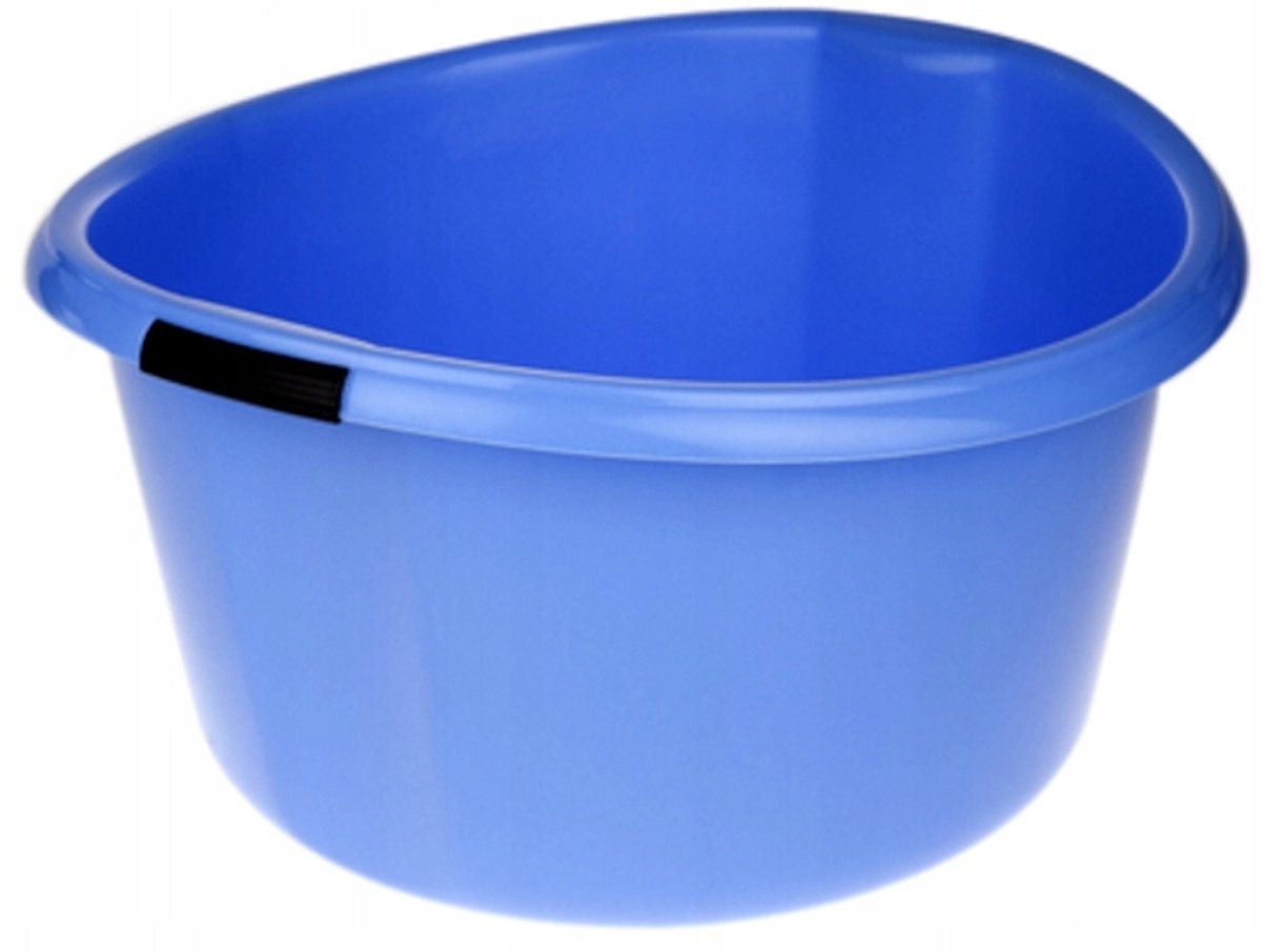 Blauwe Kunststoff Wasbak 25L met Handvatten - Ø46cm