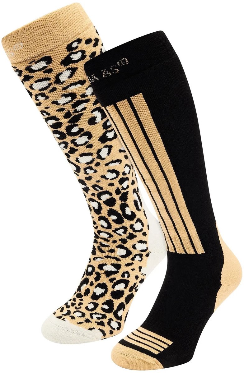 POEDERBAAS ski socks 2pack Skikousen heren Zwart