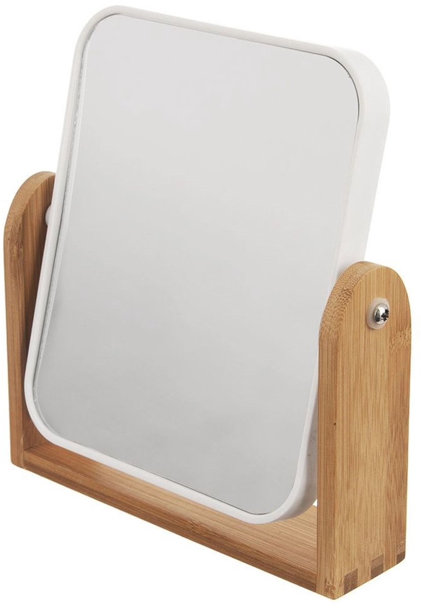 Orion Whitney - Make-upspiegel - Dubbelzijdig - 18x20 cm - Verstelbare Houten Standaard