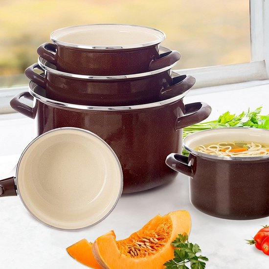 Orion Brown Serie - Geëmailleerde Pan - 32 cm - 11,5 L - Ergonomische Handvatten van orion — afbeelding 2