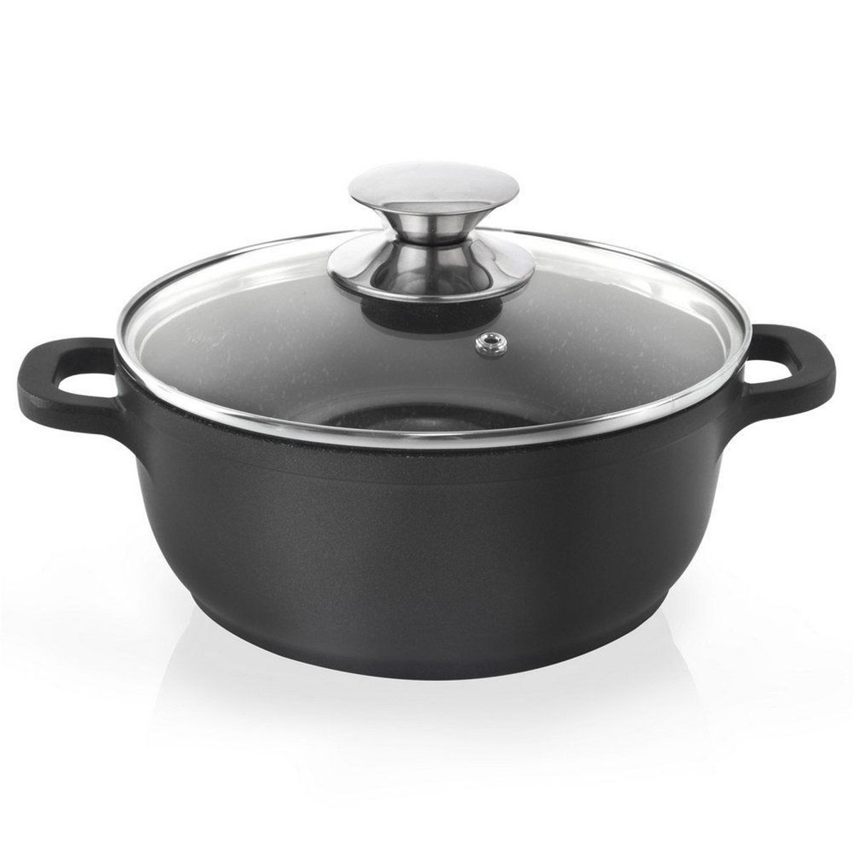 Orion GRANDE Serie - Granieten Pan - 24 cm - 4 l - Glasdeksel