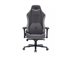 Deltaco Gaming L33T - Gaming Stoel - Neolite Stof - Nek- en Rugkussen - Ergonomisch - Donker Grijs