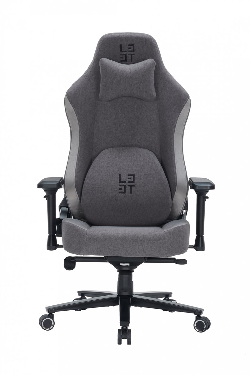 Deltaco Gaming L33T - Gaming Stoel - Neolite Stof - Nek- en Rugkussen - Ergonomisch - Donker Grijs