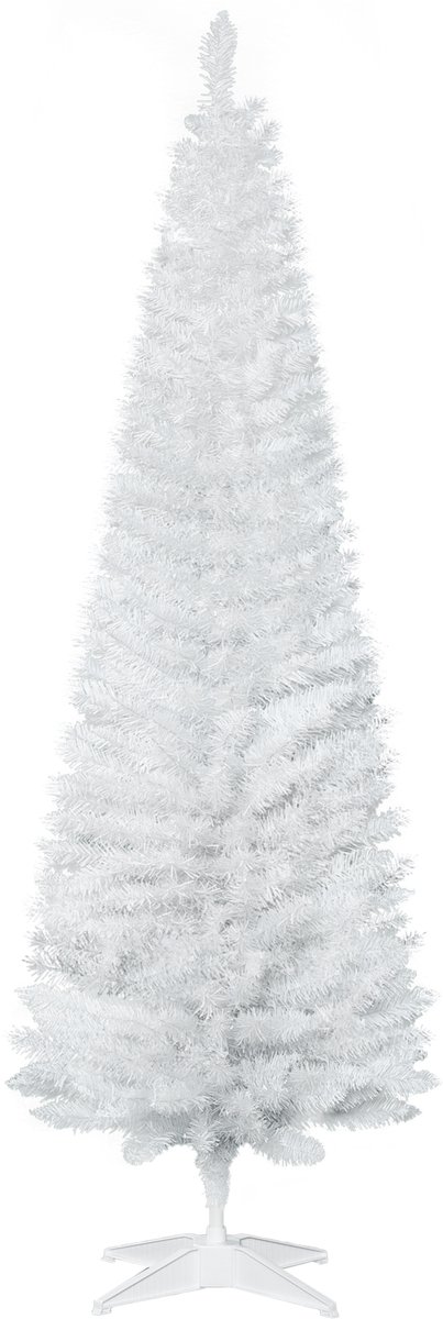 HOMCOM Kerstboom Kunststof, Metaal Ø55 x 180H cm Wit