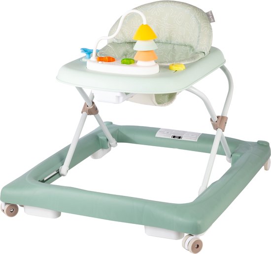 Born Lucky Loopstoel / Baby Walker - Makkelijk in te klappen - In hoogte verstelbaar - Met afneembare speelset - Soft Groen van Merkloos — afbeelding 5