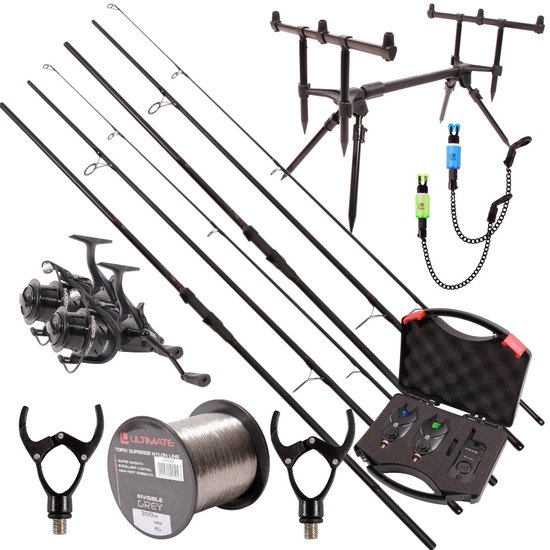 Set Ultimate Adventure Carp II avec cannes à pêche 3 pièces | Set carpe