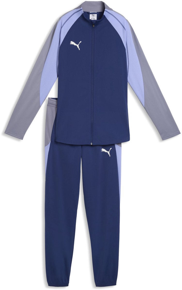 PUMA individualBLAZE Tracksuit Dames Trainingspak - Blue Jewel-PUMA White-Intense Lavender