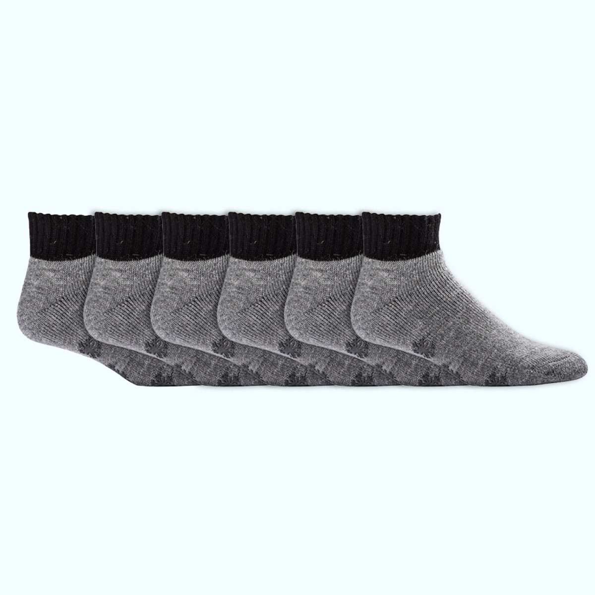 Korte sokken Wollen sokken Gevoerd Anti-slip 6 paar Grijs