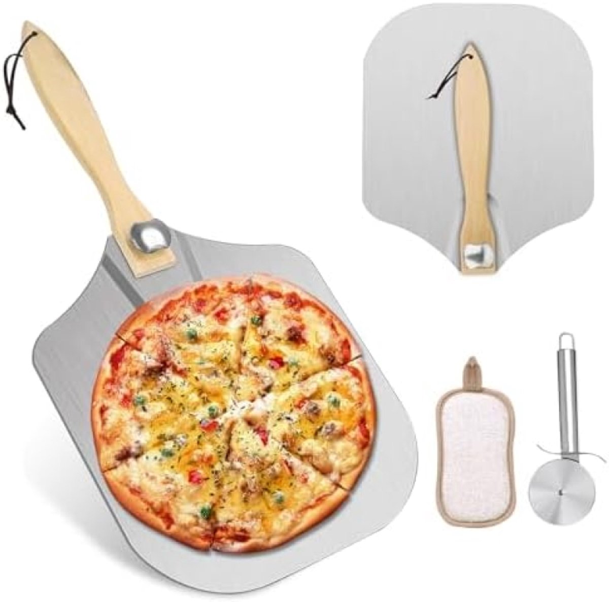 Pizzaschep met Opvouwbaar Handvat en Antikleef Oppervlak