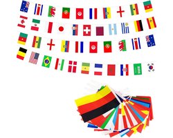 13m Wereldvlaggen - Internationale Vlaggen Bunting Banner - 50 Landenvlaggen van de Wereld - Qatar Wereldbeker Voetbal 2022 Vlaggen Bunting - Nationale String Vlag voor Tuin, Bar, Restaurant Feestdecoraties