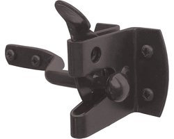 Automatische poortvergrendeling voor houten poorten - Zwart gecoat en weerbestendig