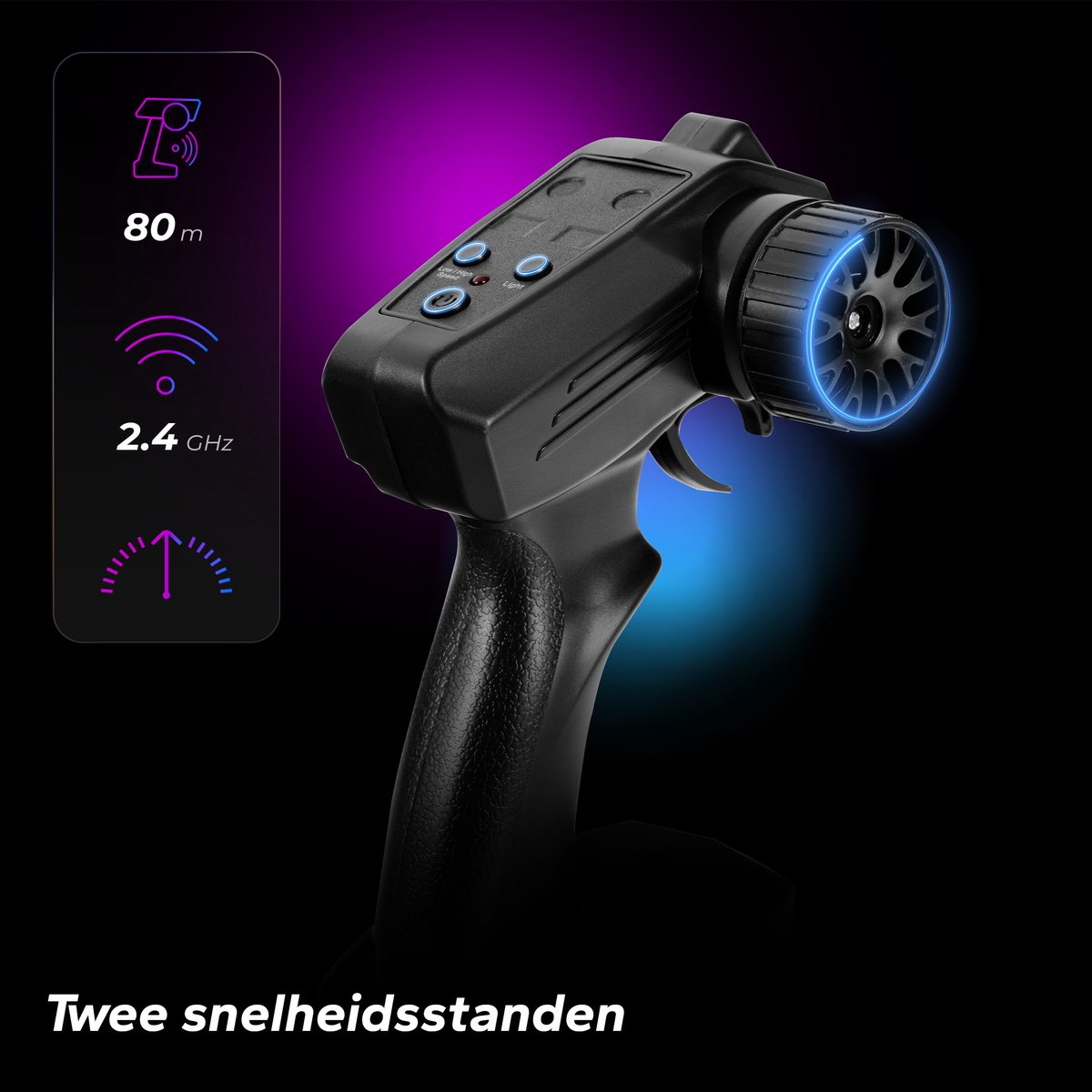 Overmax X-Overslide – Bestuurbare Auto 2in1: DRIFT & Race – 20 km/h – 2 Snelheidsstanden – 2 Batterijen – 40min Speeltijd – 2 Carrosserieën – 2 Wielensets – LED Onderverlichting – Obstakelset – Gecodeerde Besturing – RC Auto — afbeelding 4