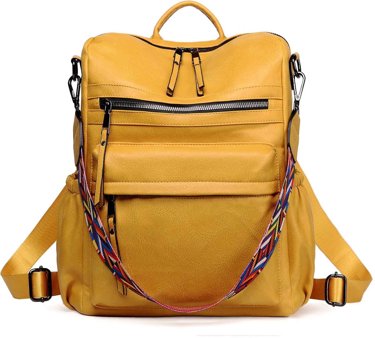 IMPERATORIS® Rugzak Dames en Meisje Leer - Klein Rugtas - Dames Rugzak - Leren Tas - Laptopvak - Schoudertas - Werk Rugzak - Khaki