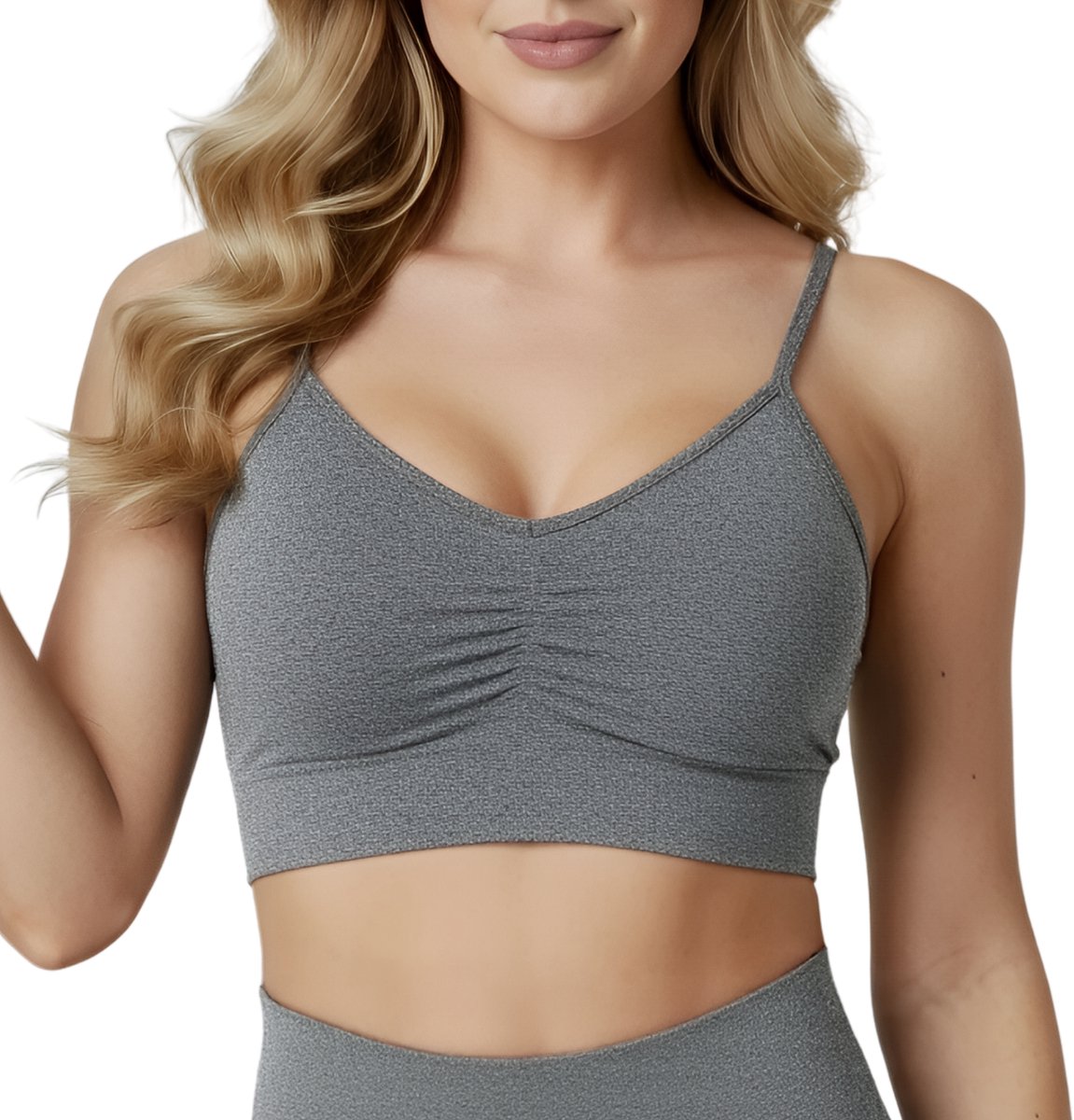 Sport BH zonder beugel - Maat L - Grijs - Extra comfortabele Sport BH - Push Up BH Zonder Beugel - Sport BH Dames - Magic Bra -Shock Absorber - Fitness - Yoga BH - Sport Top
