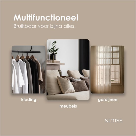 Simss® - Kledingstomer - Krachtige Handstomer voor Kleding en Meubilair - Stoomapparaat met 3 Opzetborstels - Snelle opwarmtijd - Inclusief Warmtebestendige Handschoen - 1500W - 300ml - Steamer - Elegant design - Mat - Zwart