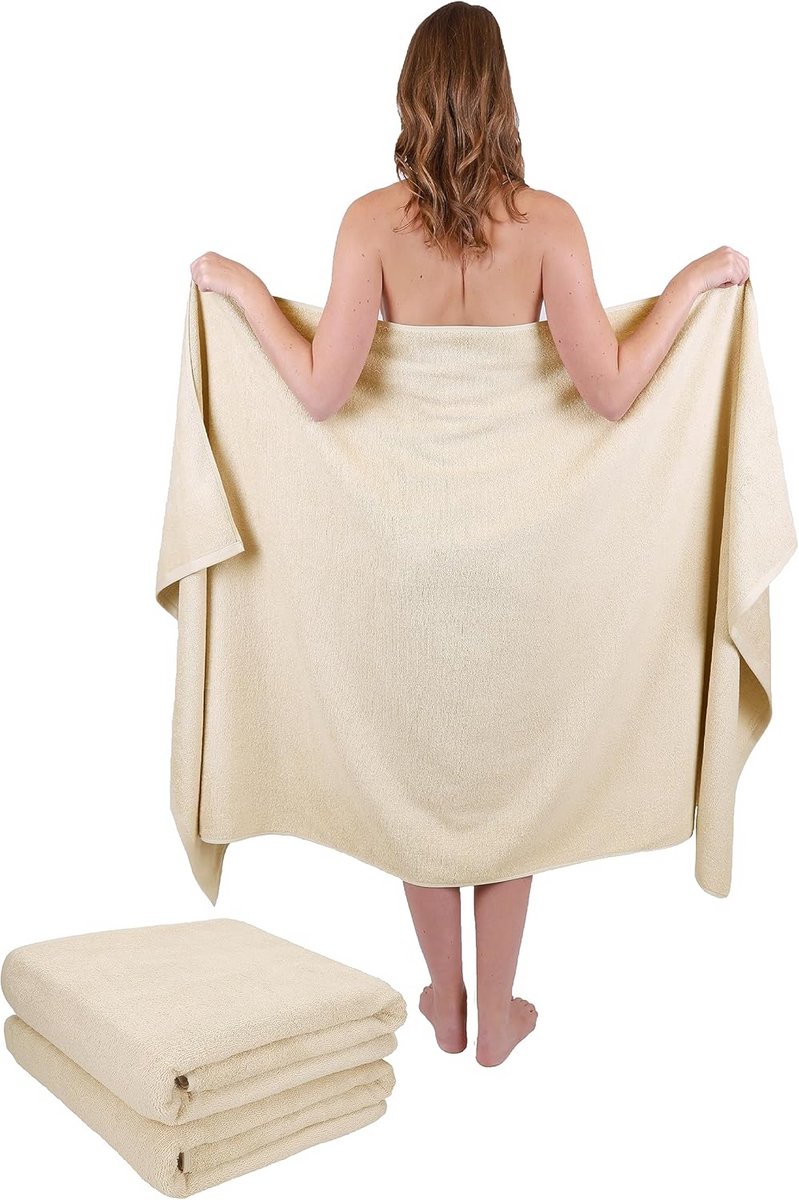 XXL Handdoeken Sauna Laken 100% Katoen 100x200 cm Zandkleur