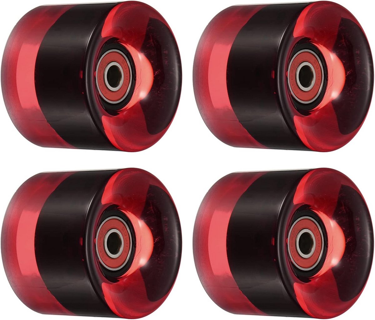 Longboard Wielen 60mm met ABEC-9 Lagers (4 Stuks) - Cruiser en Skateboard Vervanging