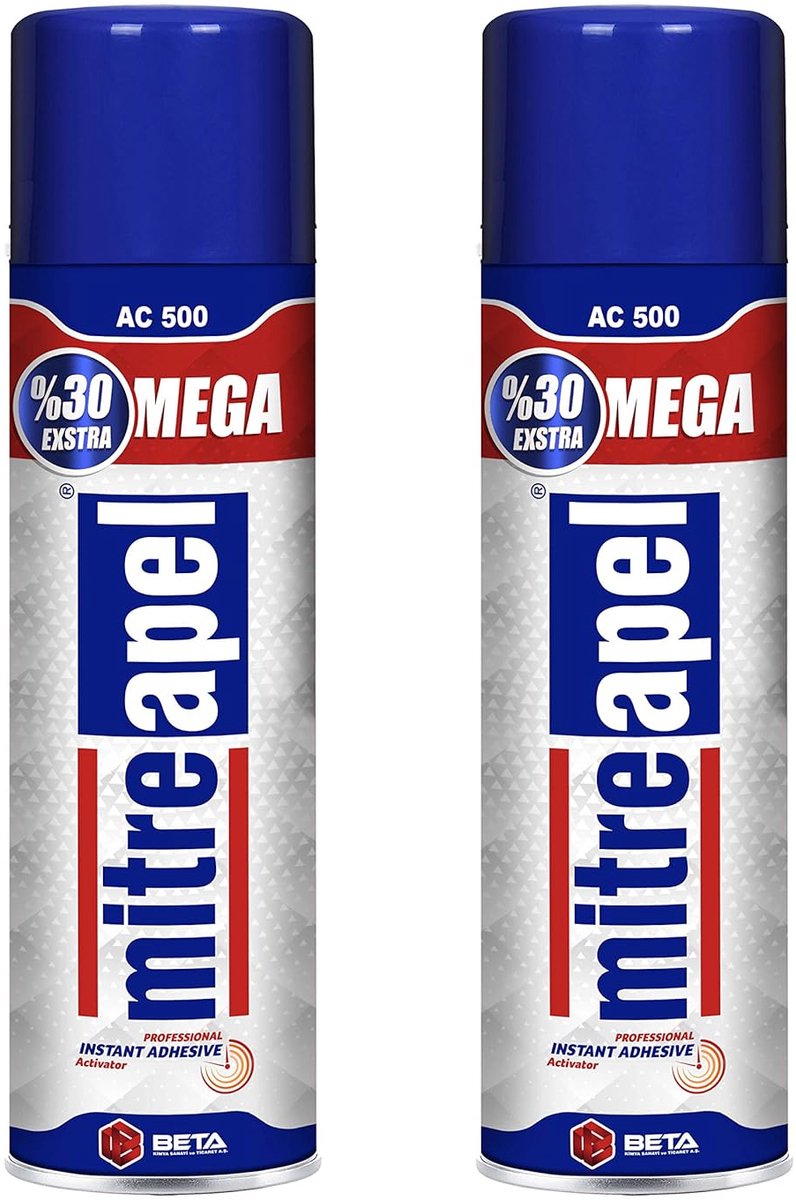 Mitreapel Spray Activator voor Secondelijm – Cyanoacrylaat Lijmversneller – 2 × 500 ml – Set van 2 – Snelle Uitharding – Betrouwbare & Directe Hechting