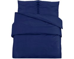 Dekbedovertrekset | Beddengoed 220x240 cm katoen marineblauw