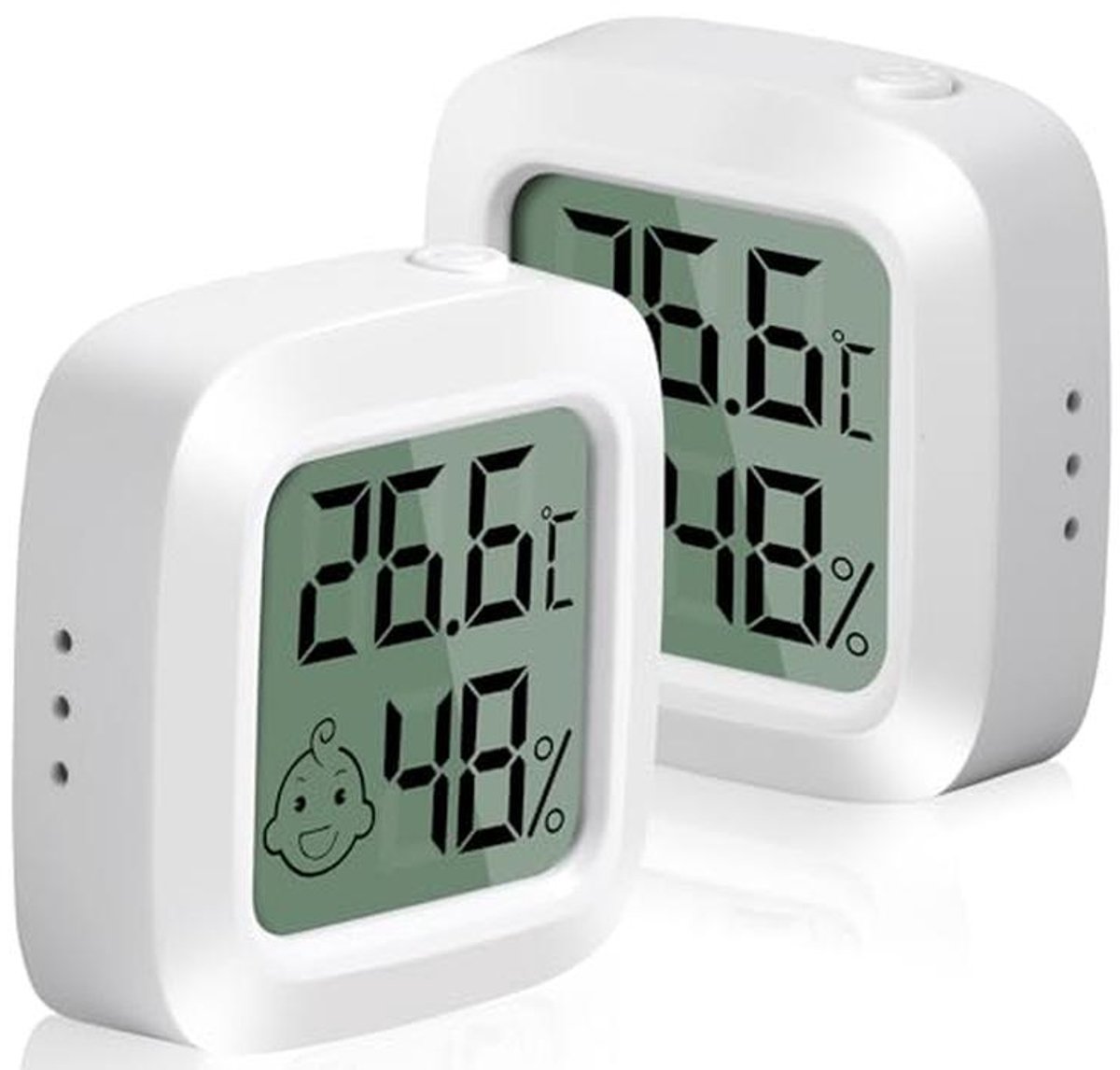 Kleine digitale thermometers en hygrometer - Set van 2 - Hoge precisie voor binnengebruik
