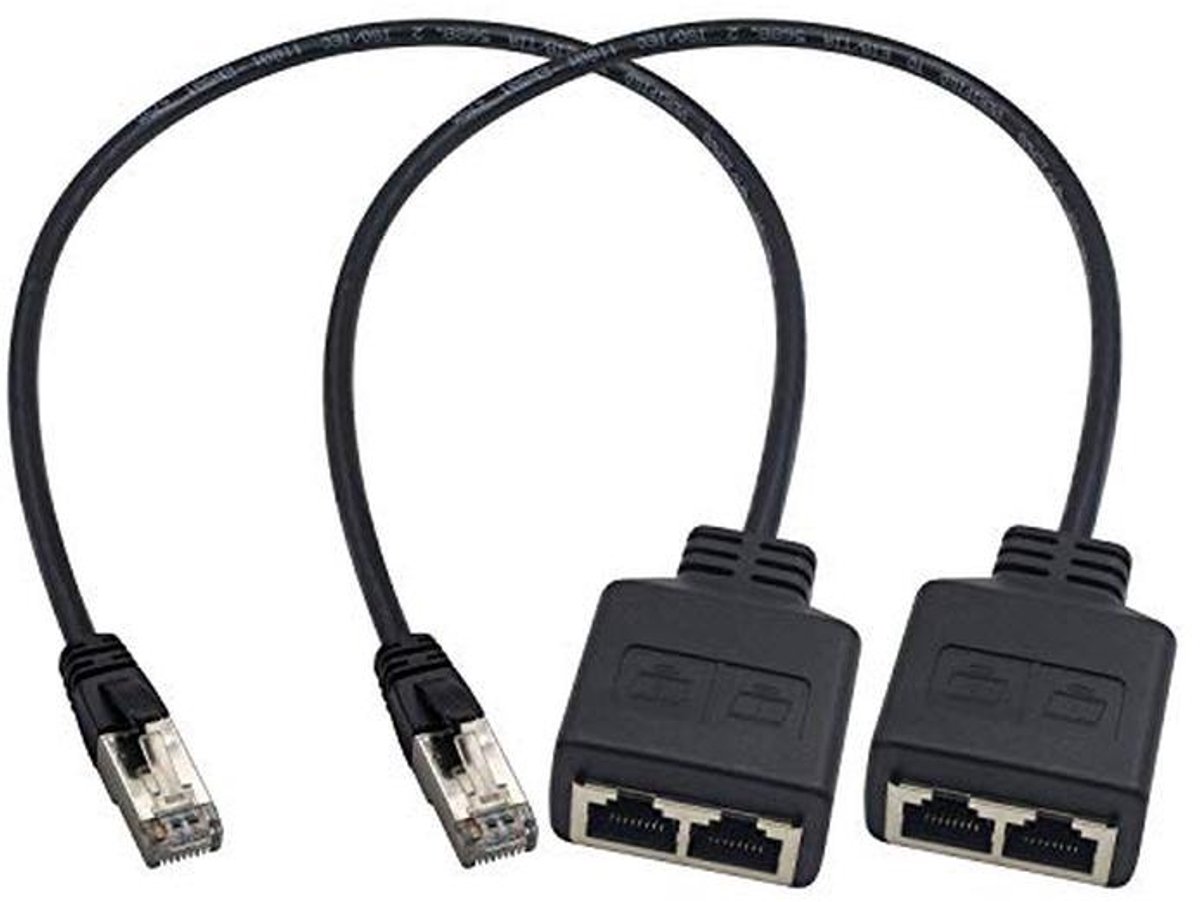 RJ45 Ethernet Splitter 1 naar 2 - Cat 5/Cat 6 Netwerk Adapter 50cm