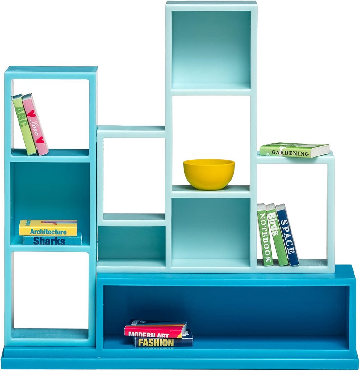 Poppenhuis Boekenkast met Boekenaccessoires - 12-delige Set Miniatuur Meubels