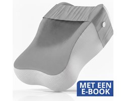 LunaGood® Luxe Kniekussen - Ergonomisch - Incl. E-book - Wit/Grijs